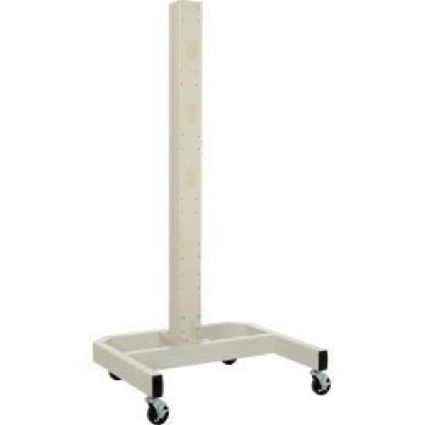 Global Equipment 78"H Mobile Post with Caster Base   Power Outlets - Beige 239200BGE